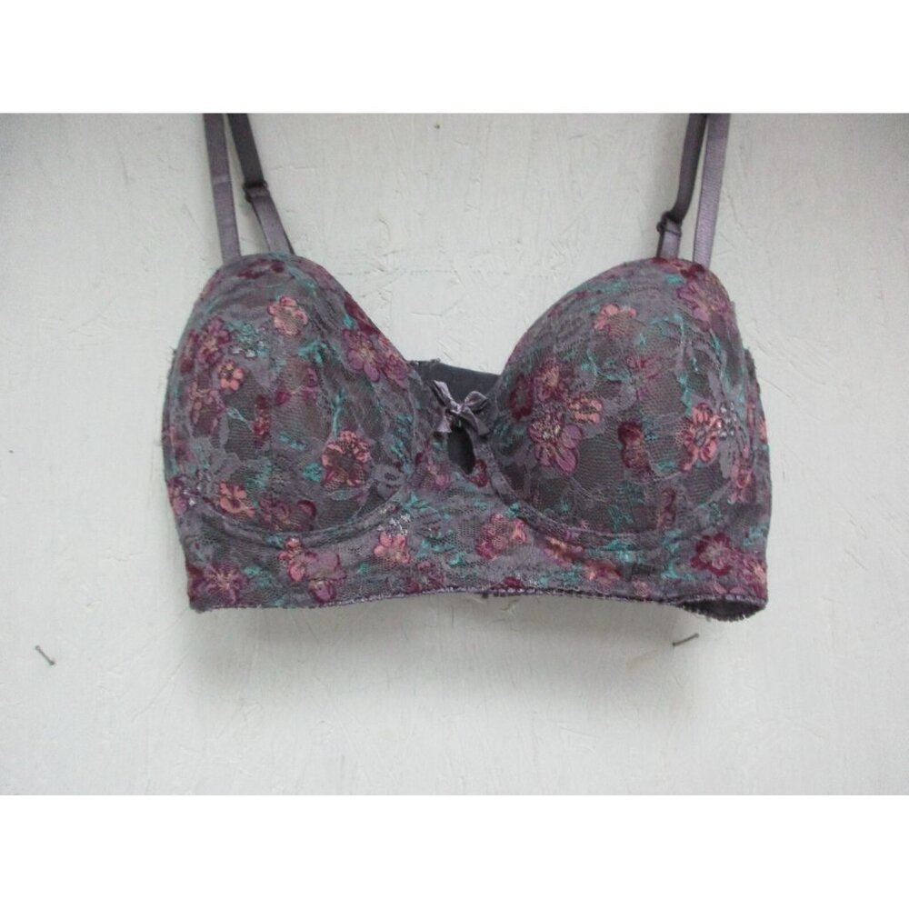 Black Fuchsia Style# 124027 Women's Bra Brown Floral Print Size 34C New!!!
